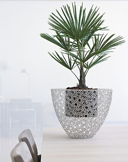 Wire round plant pot